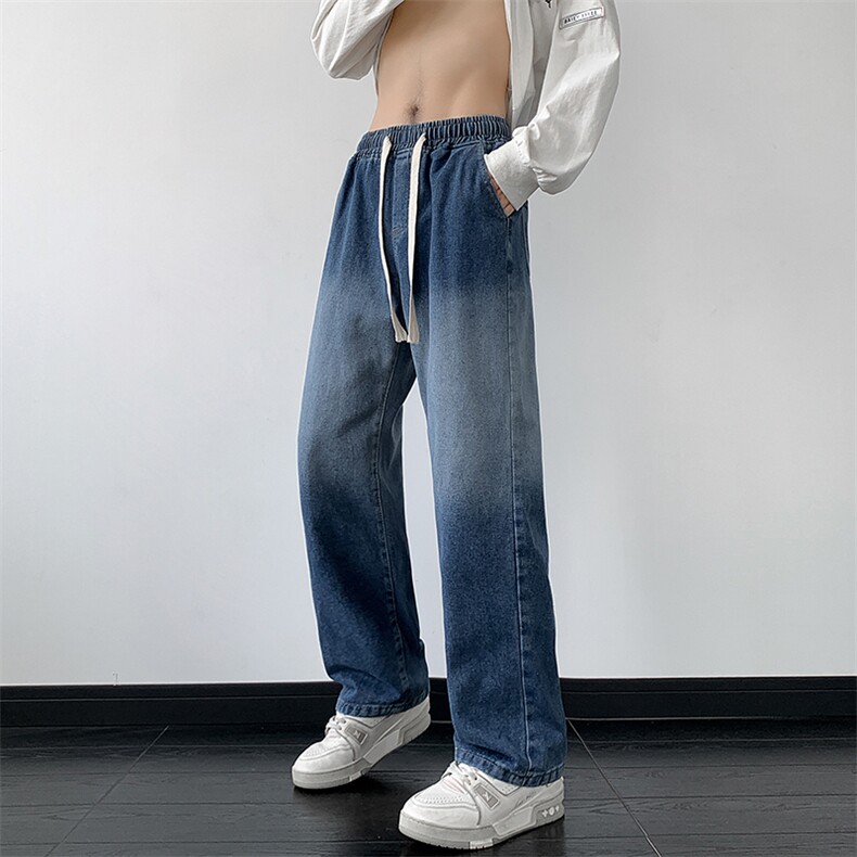 黑色牛仔裤男秋季直筒宽松潮牌水洗工装裤美式FJ05P38,男装牛仔裤,星座1116-2