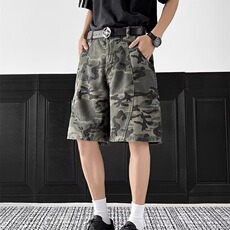迷彩工装短裤男潮牌情侣高街伐木裤夏季痞帅休闲裤AA6065-P42，男装牛仔裤，星座208-5