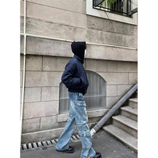 【有货】cleanfit藏青短款外套男美式高街飞行员夹克P15WW-特P55，男装夹克，星座1007（原301D）