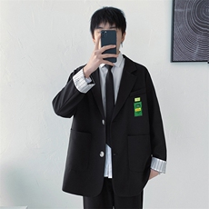 小西装男士秋冬季痞帅学院风dk制服宽松休闲单西服外套男XZ03-P80，男装西服，星座505-3