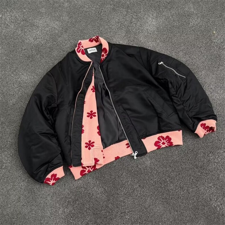 美式复古提花高级感棒球服外套女宽松潮牌痞帅飞行员夹克P20-P75,男装夹克,星座310A-4