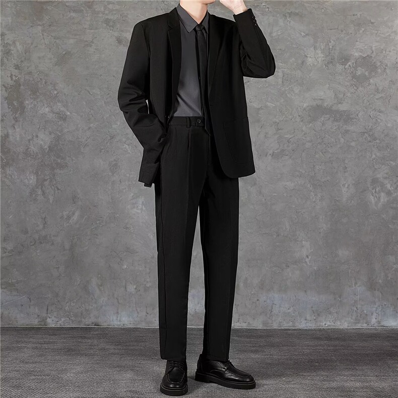 休闲西装男士外套结婚礼服春季新款潮牌西服套装男 TK7170图片