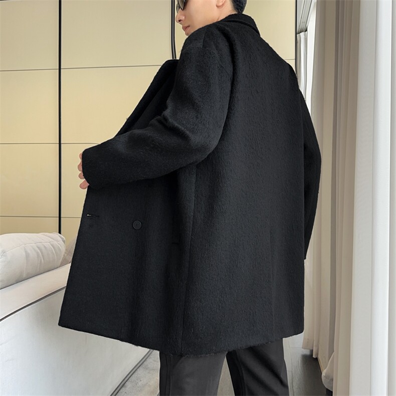高档男毛呢大衣双排扣羊毛呢子风衣长款西装外套男JK02566-P115,男装风衣,星座308B-2