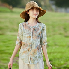 苎麻套装上衣2025年夏季苎麻，女装连衣裙，江南依恋