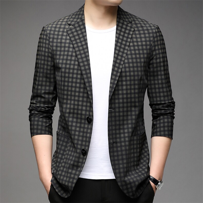 YZ6821男士2023秋新款长袖西服休闲外套单西修身小西装P125图片