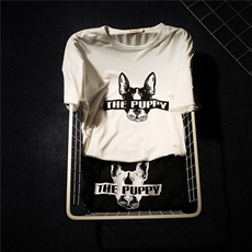 703-T121-1男士圆领基础款款小狗短袖T恤，男装T恤，星座703