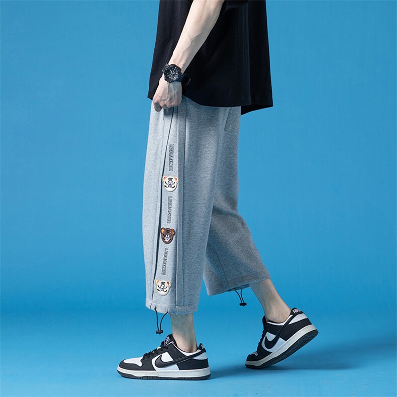 2023夏季新款日系蓝底大码串标运动七分裤M-5XHK22203-P65,男装休闲裤,电商A022