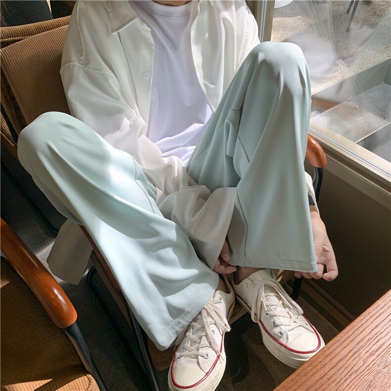 夏季拖地冰丝西裤宽松直筒超薄垂感拖地裤XZ1004-1KZ1668P35,男装休闲裤,星座715