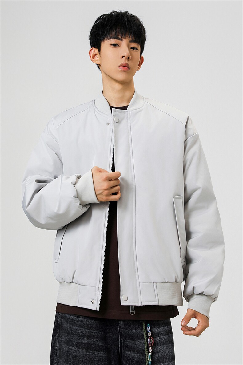 冬季clean纯色棒球服领棉服加厚短款棉衣HZ8815-特P68不议价,男装棉衣,星座610B-1