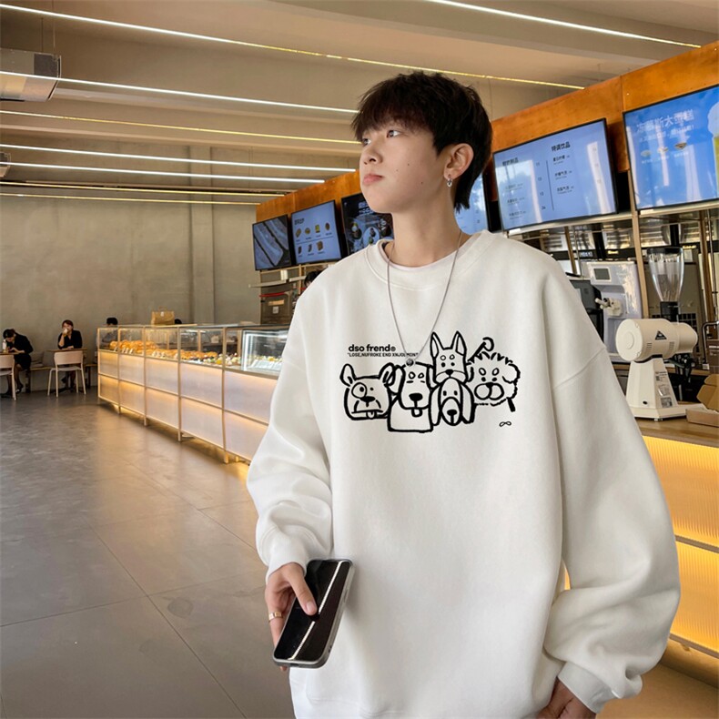 ！圆领卫衣男装港风长袖T恤男外套男WY232-特P23，男装T恤，电商B367