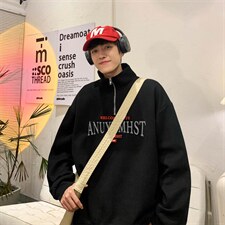 WY34-P33港风加绒Polo卫衣，男装卫衣，星座1501-1