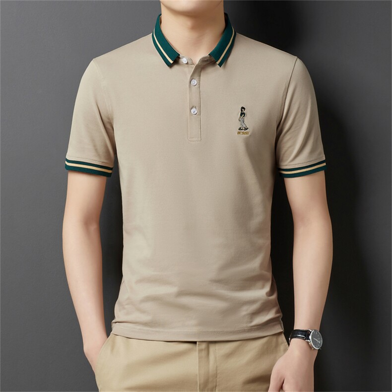 中年夏季商务休闲经典纯色打底衫男士时尚翻领上衣SFT3137-P48,男装Polo衫,星座1105-3