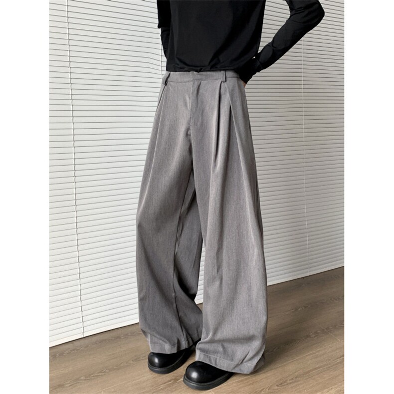 美式高级感解构西裤男小众设计感阔腿垂感休闲长裤子XK0223-P42，男装西裤，星座308B-2