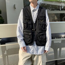 工装马甲男口袋2023夏季新款ins高街宽松百搭帅气外套W2449-P43，男装背心/马甲，星座412-2