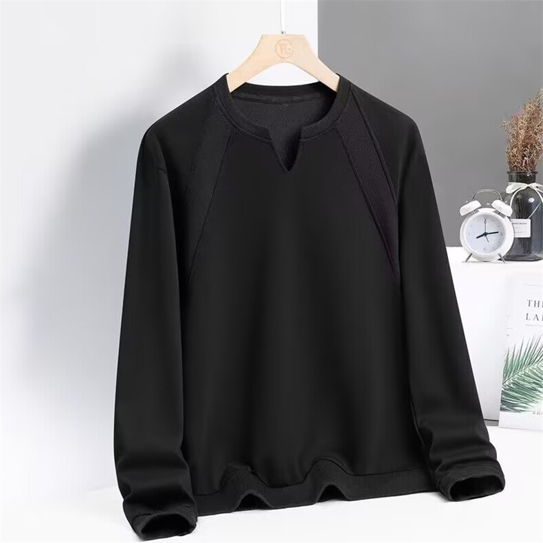 现货供应2026春季新款小V领男士卫衣T恤W78，男装T恤，星座1816-3（原1210-3）