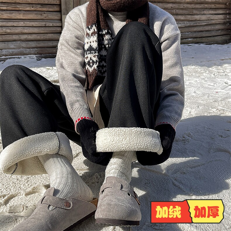 8XL-M 羊羔绒卫裤男加肥加大码加厚加绒运动裤男胖子9029特38图片