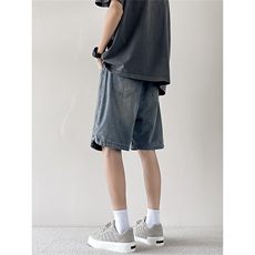 破洞牛仔短裤男士韩版潮流帅夏做旧2024新款ins五分裤RK1839-P40，男装牛仔裤，星座412-3
