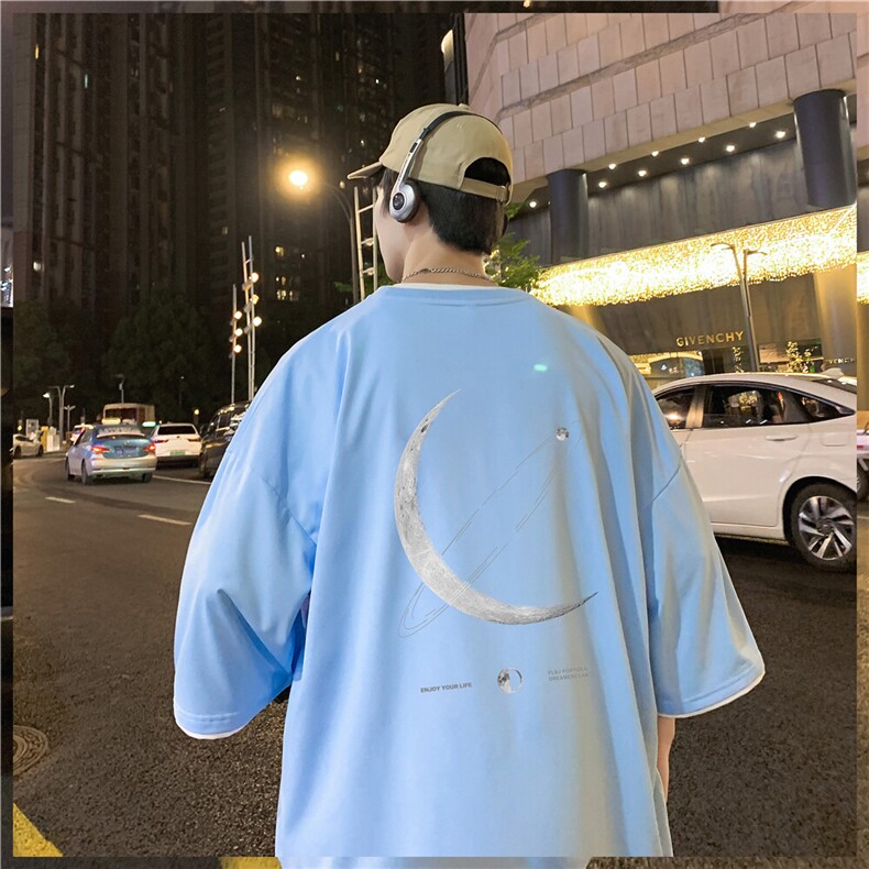xZ116-T129-p20-控39M-5XL抖音拼接OVERSIZECLEANFITT恤夏季大码,男装T恤,星座116