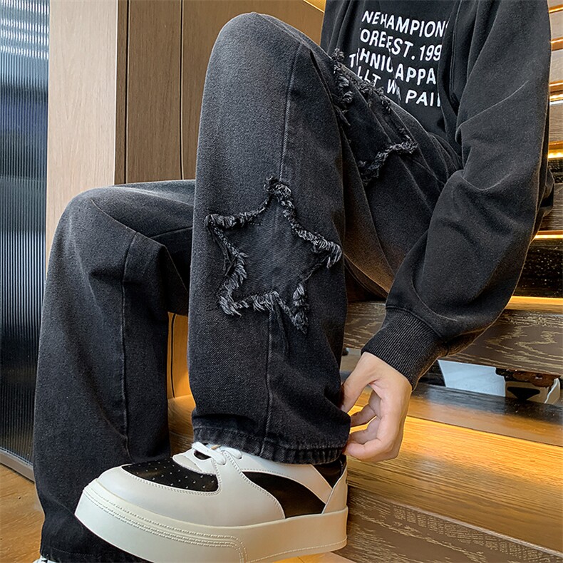 刺绣牛仔裤直筒B342-K9002-P50控68直播品质,男装牛仔裤,电商B342