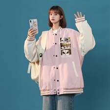 中性风春秋季情侣棒球服男女休闲夹克女时尚外套男BQF287-P50，男装夹克，电商B371