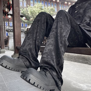 8XL-M 特大码肌理感冰丝薄款休闲裤长裤男宽松百搭情侣裤K967P45图片