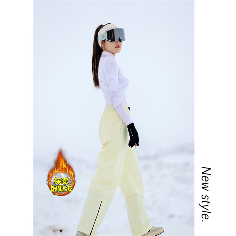 冬季单板双板滑雪裤男女同款加绒加厚防水登山裤K1002J加绒-P75图片