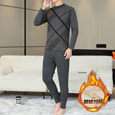 保暖内衣男士半高领秋衣秋裤加厚全身贴片套装TZ880-27-P80，男装棉衣，星座310B-3