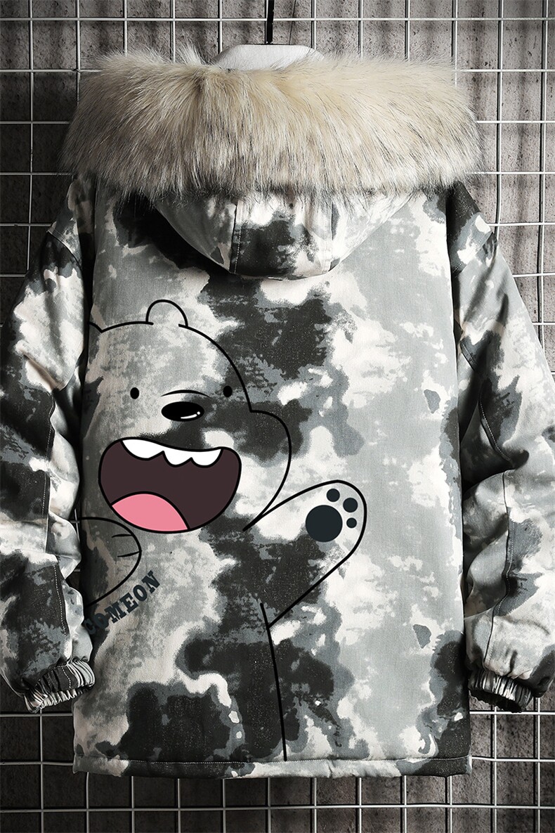 MC49131-P135日系潮衣男大码派克服男工装服外套袄网格,男装棉衣,电商A040A
