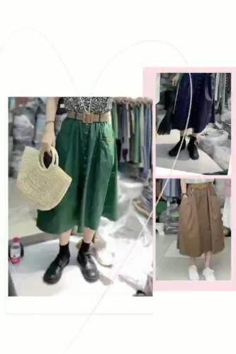 新款带皮带长裙，女装，娇姿百合