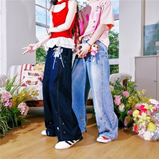 N1260-P56原版钉珠卡通刺绣弯刀牛仔裤，男装牛仔裤，电商B323A