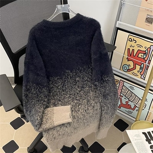 美式圆领毛衣男慵懒风休闲针织衫 M422 P53图片