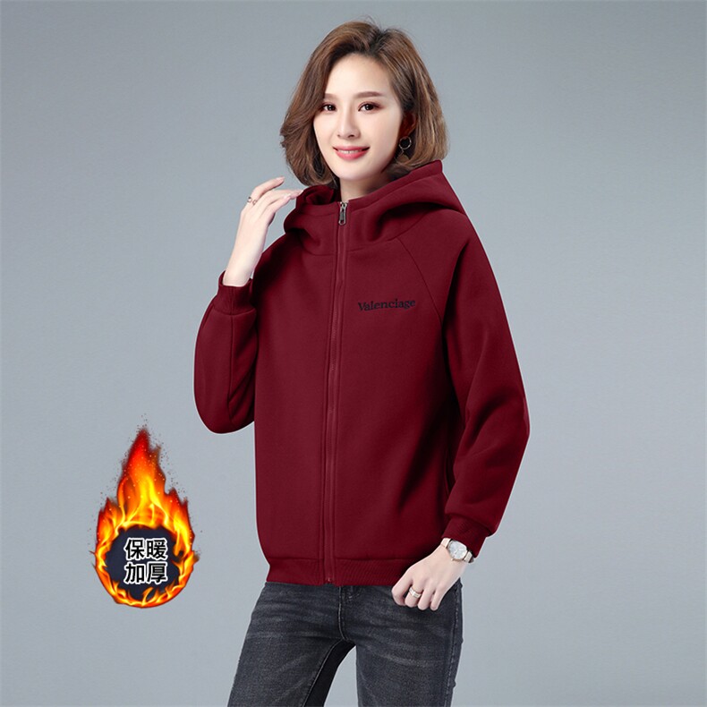 拉链卫衣外套女长袖2024春秋季新款韩版宽松妈妈短款薄款连帽开衫,女装卫衣/绒衫,3200格调