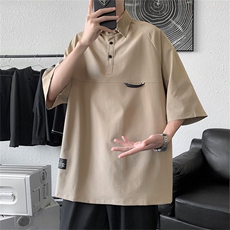 2025夏装复古短袖衬衫男工装宽松衬衣半袖大码C301P40，男装衬衫，电商C323