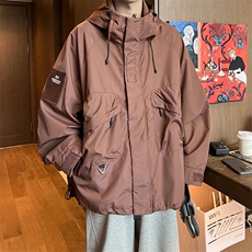 8XL-M特大码冲锋衣防水宽松工装风男夹克外套JK1306P90控118，男装夹克，电商D206-1