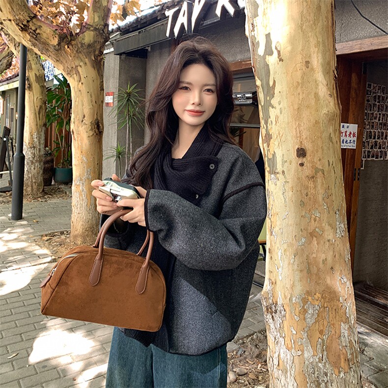 大围巾加棉加厚小香风外套2C317A-8829-P155-K218,女装毛呢外套,2C317A