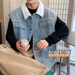 MJ214J-p65-限价98 M-5XL抖音情侣棉马甲男外穿大码羊羔毛cityboy图片