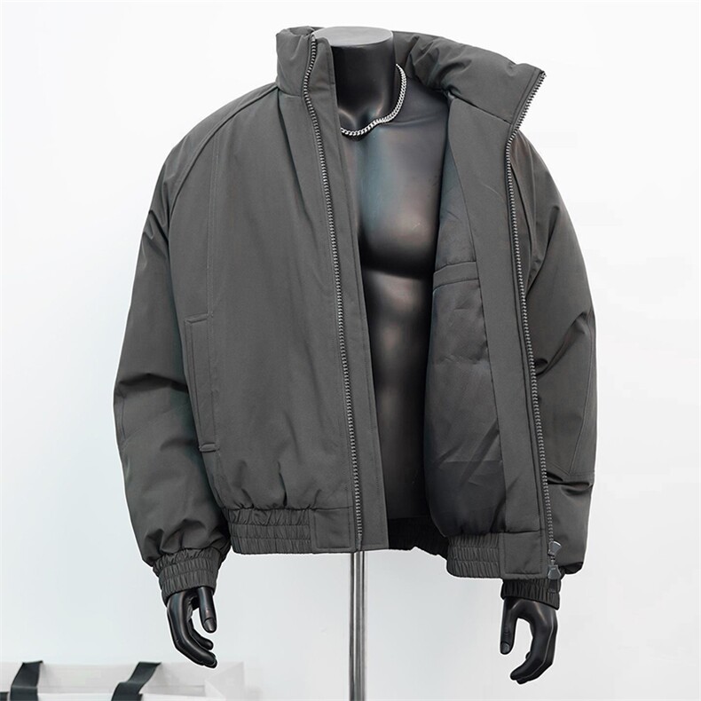 现货美式高街休闲夹克冬季三防立领纯色户外工装加厚棉服外套,男装夹克,电商A486