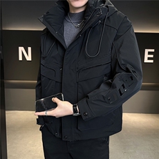 标50绒冲锋衣羽绒服男连帽三防面料保暖A329-YR8611-P235，男装夹克，电商A329