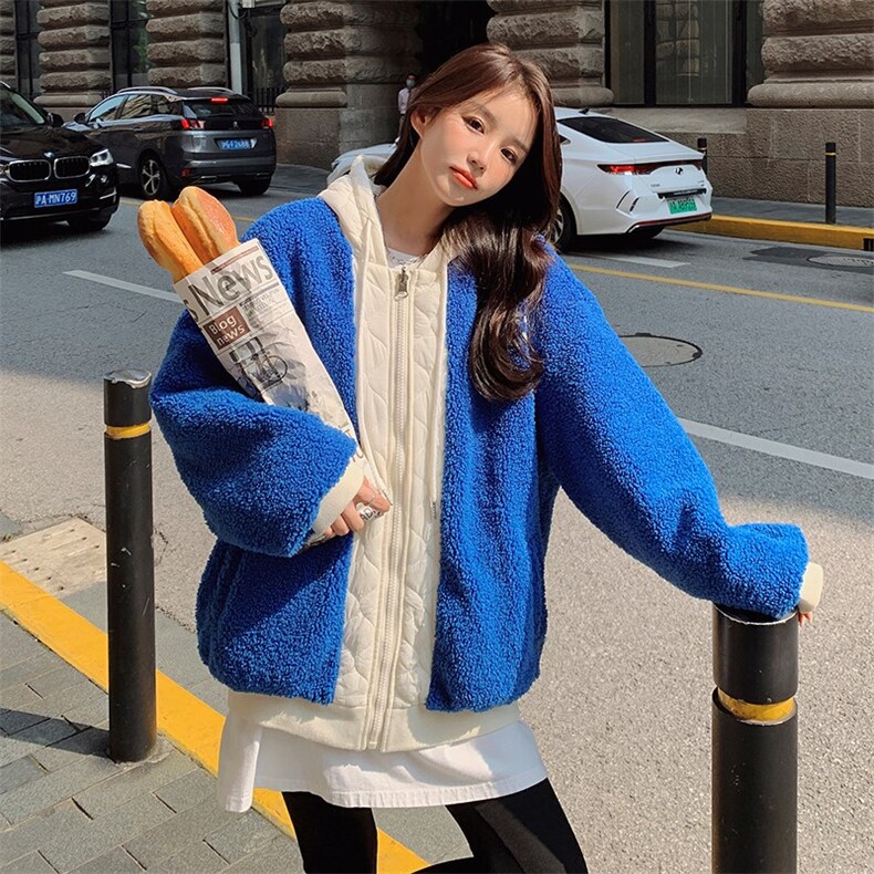 两面穿羊羔毛连帽服803-P165-K248,女装短外套,浙宝189