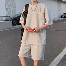 夏季t恤套装男潮牌休闲运动短袖短裤两件套TA202P38，男装休闲套装，星座1116-2