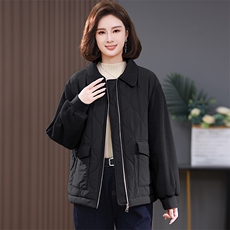 2023冬季新款夹棉外套拼接洋气轻薄棉衣，女装棉衣/棉服，忆绮罗