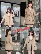 秋装新款：斜纹针织面料休闲风衣外套、M一XXL，女装风衣，拉思维加丝