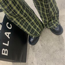 超显腿长格纹裤，其它，Alissa Lin