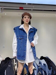 牛仔马甲图片