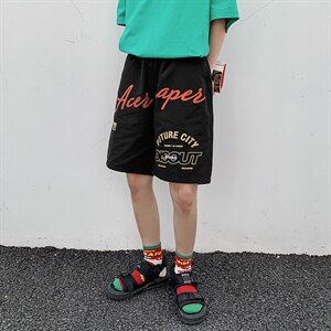 【】A003-HK7183-P35夏装新款字母时尚休闲短裤 女模1图片
