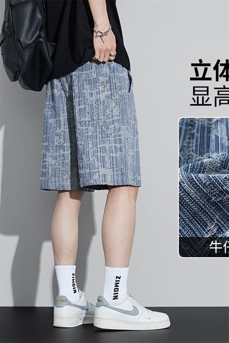 牛仔短裤男士2025夏季新款休闲运动中短裤男5分裤子D61-P38,男装牛仔裤,星座224-1