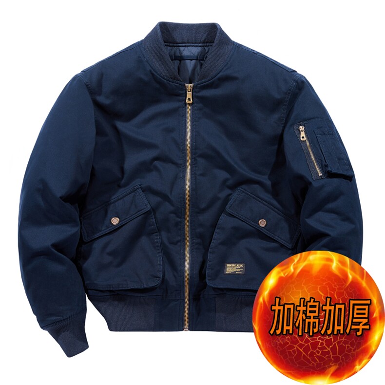 主推款：外套男飞行员夹克教练春秋冬加棉大码工装机车服棒球服棉,男装夹克,星座210-5(原414-2)