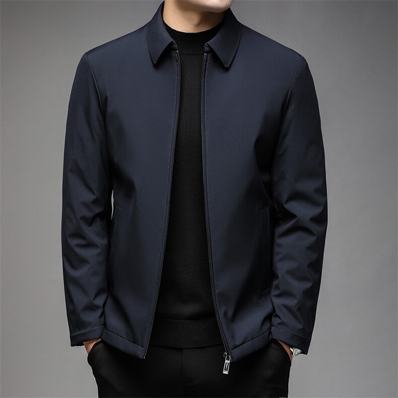 秋冬季新款男士翻领棉服中年商务休闲棉衣男爸爸装加厚保暖外套,男装棉衣,电商B212（原钱塘6029）