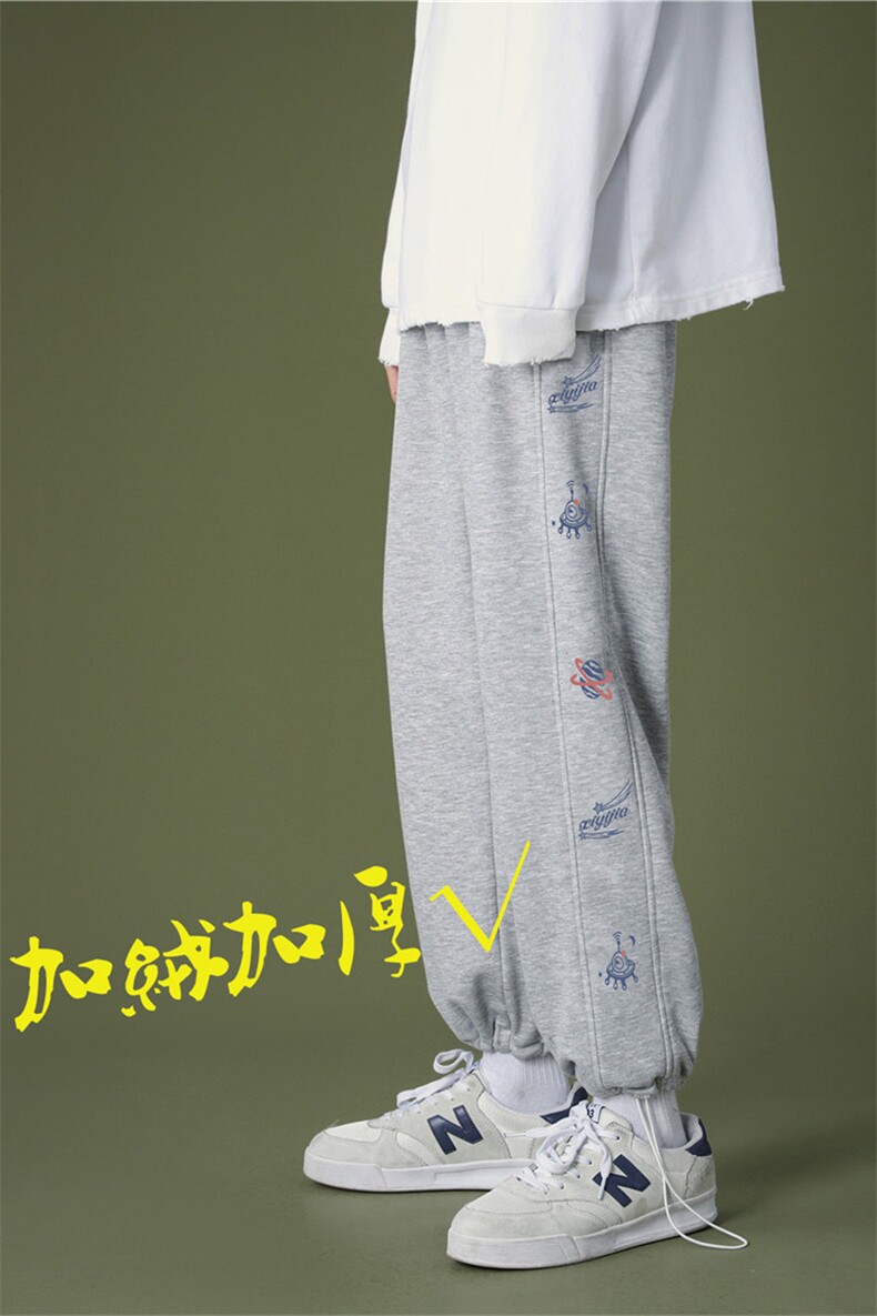 K2088J/P50男士休闲裤冬季ins加绒加厚宽松束脚运动大码长裤控68，男装休闲裤，电商A141