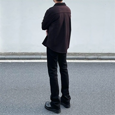 纯黑色高弹修身直筒大码微喇毛边牛仔裤男K860-K866-P50，男装牛仔裤，星座205